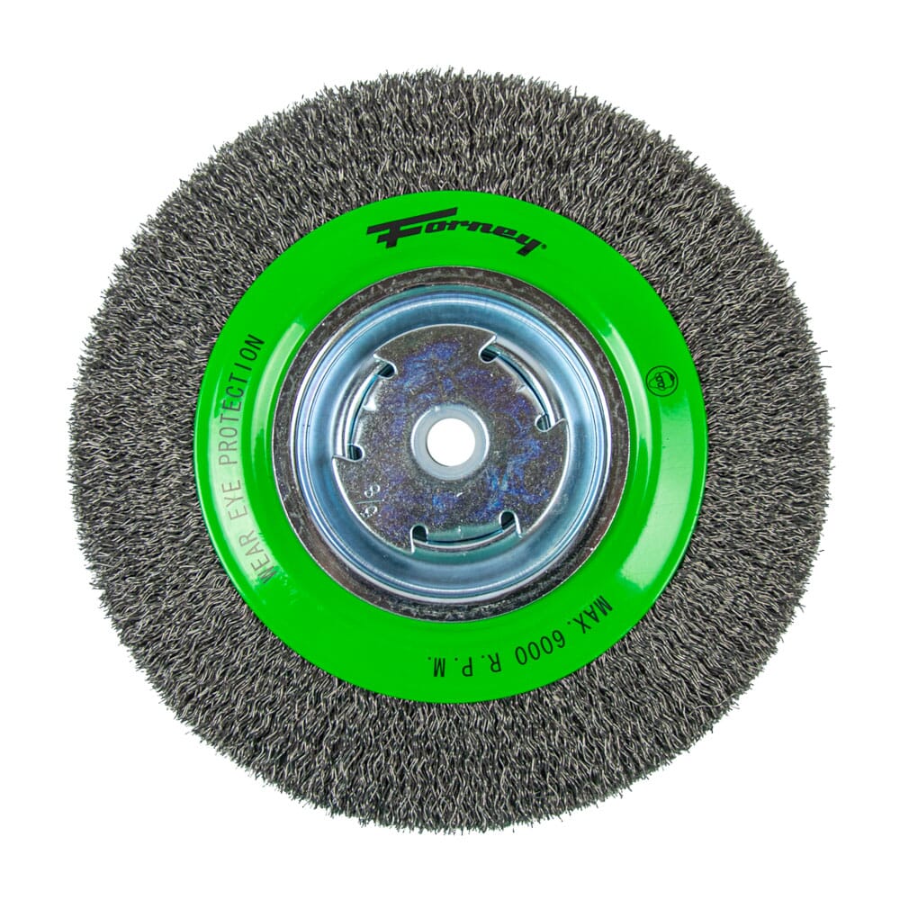 Wire Wheel, Crimped, 8 in x .014 in x 1/2 in - 5/8 in Arbor